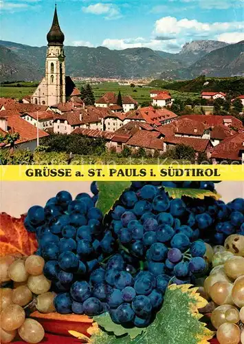AK / Ansichtskarte St_Pauls_Eppan mit Blick gegen Bozen und Schlern St_Pauls_Eppan