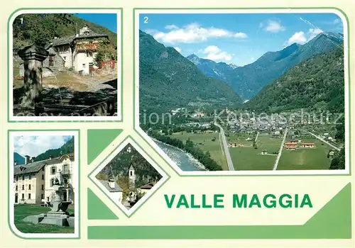 AK / Ansichtskarte Valle_Maggia Fliegeraufnahme Brunnen Gordevio Cevio Avegno Valle_Maggia