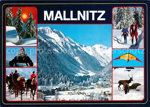 AK / Ansichtskarte Mallnitz_Kaernten Skigebiet Pferdeschlitten Wild Mallnitz Kaernten