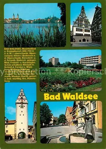 AK / Ansichtskarte Bad_Waldsee See Kurgebiet Wurzacher Tor Marktplatz Bad_Waldsee
