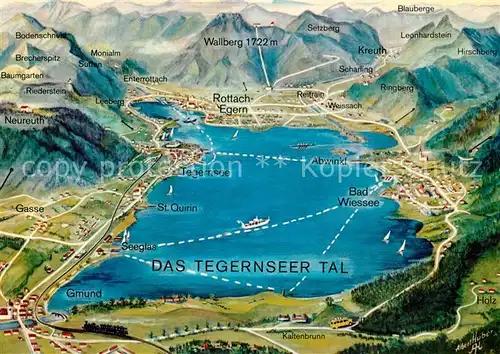 AK / Ansichtskarte Tegernsee Panoramakarte Tegernsee