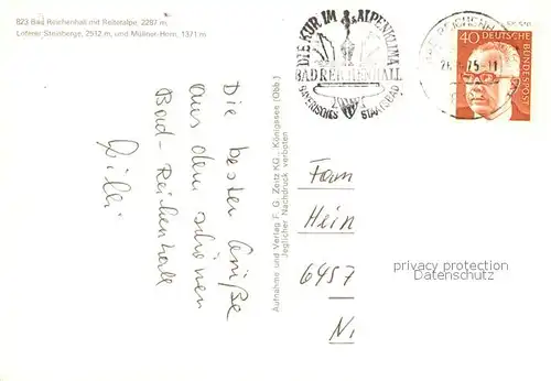 AK / Ansichtskarte Bad_Reichenhall mit Reiteralpe Loferer Steinberge Muellner Horn Bad_Reichenhall