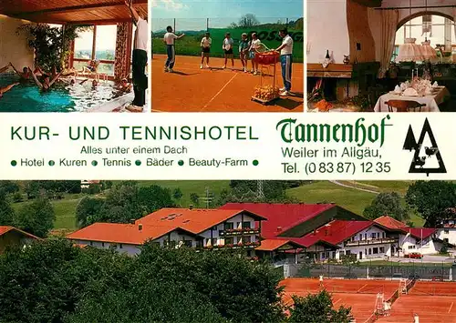 AK / Ansichtskarte Weiler_Allgaeu Tennishotel Tannenhof Schwimmbad Weiler_Allgaeu