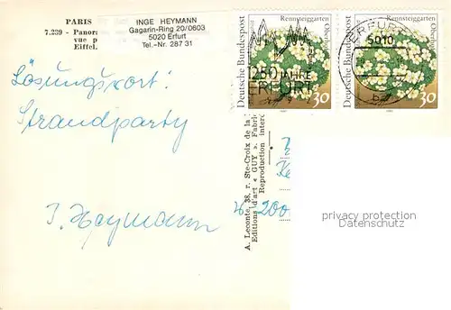 AK / Ansichtskarte Paris Panorama vue de la Tour Eiffel Paris