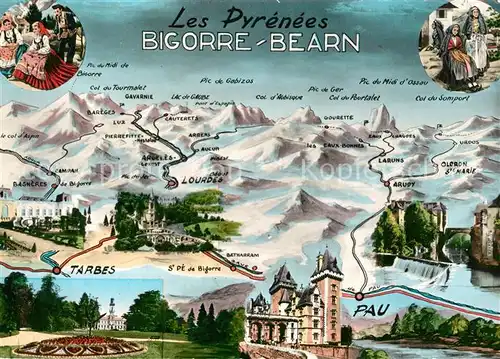 AK / Ansichtskarte Bigorre_Hautes_Pyrenees_Region Panorama Pyrenaeen Tarbes Pau Lourdes Bigorre_Hautes