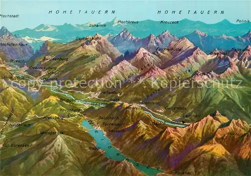 AK / Ansichtskarte Weissensee_Kaernten Oberes Drautal Kreuzeckgruppe Hohe Tauern aus der Vogelperspektive Weissensee Kaernten