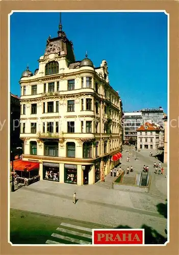 AK / Ansichtskarte Praha_Prahy_Prague Pohled z Narodni tridy na Jungmannova namesti zacatek pesi zony Praha_Prahy_Prague