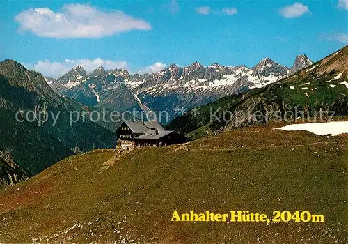 AK / Ansichtskarte Wenns_Pitztal_Tirol Anhalter Huette Berghuette mit Hornbachkette Alpenpanorama Wenns_Pitztal_Tirol