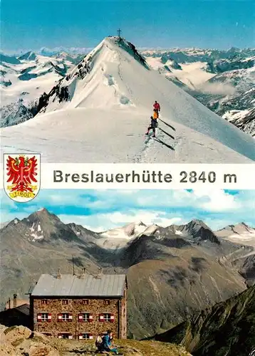 AK / Ansichtskarte Breslauerhuette am Fusse der Wildspitze Gebirgspanorama Alpen Breslauerhuette