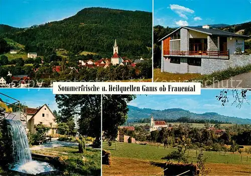 AK / Ansichtskarte Bad_Gams Sommerfrische Heilquellen Kipperquellen Hubertusquelle Ortsansicht mit Kirche Landschaftspanorama Bad_Gams