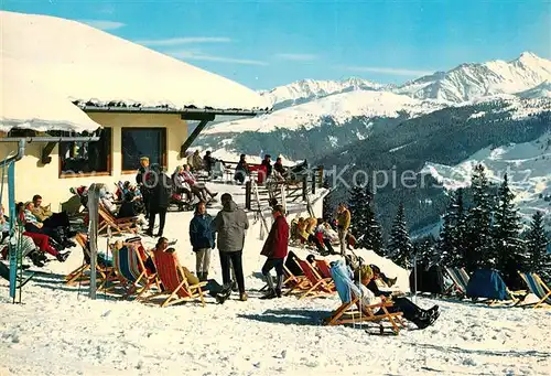 AK / Ansichtskarte Gerlos Im Reich der Hoehensonne Bergrestaurant Winterpanorama Alpen Gerlos