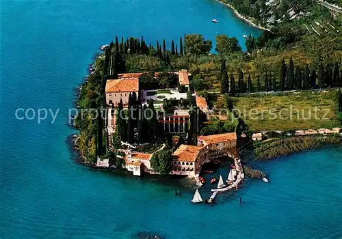 AK / Ansichtskarte Punta_San_Vigilio Gardasee Landzunge Sirenenbucht Fliegeraufnahme Punta_San_Vigilio