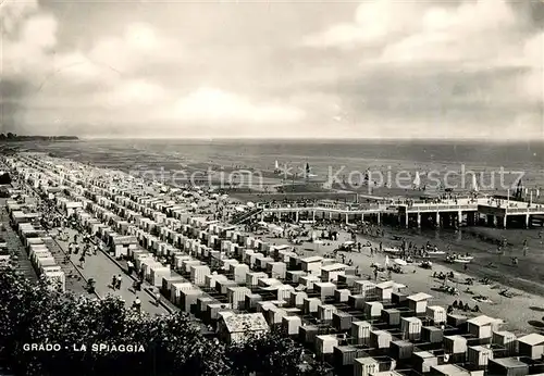 AK / Ansichtskarte Grado_Gorizia Panorama Strand Seebruecke Grado Gorizia