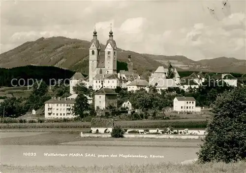 AK / Ansichtskarte Maria_Saal_Kaernten Wallfahrtsort Wallfahrtskirche gegen den Magdalensberg Maria_Saal_Kaernten