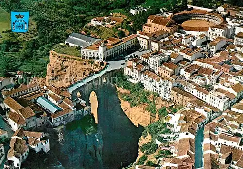 AK / Ansichtskarte Ronda_Andalucia Puente y Plaza de toros vista aerea Ronda Andalucia