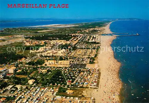 AK / Ansichtskarte Marseillan_Hautes Pyrenees Entre mer et etang vue aerienne Marseillan
