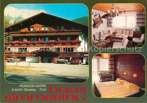 AK / Ansichtskarte Obsteig_Tirol Pension Garni Haus Simmering Obsteig_Tirol