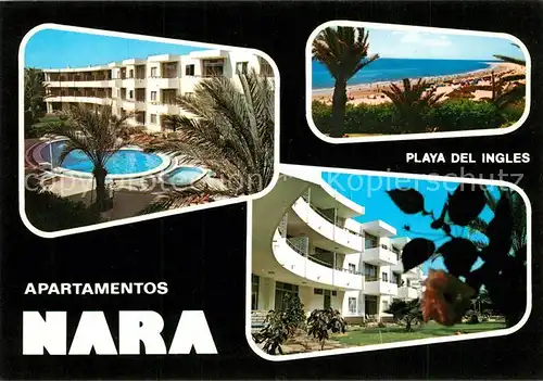 AK / Ansichtskarte Playa_del_Ingles_Gran_Canaria Apartamentos Nara Swimming Pool Strand Playa_del