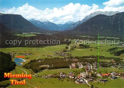 AK / Ansichtskarte Mieming Erholungsgebiet Sonnenplateau Badesee Alpenpanorama Fliegeraufnahme Mieming