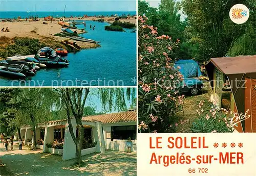AK / Ansichtskarte Argeles sur Mer Camping Le Soleil Strand Argeles sur Mer