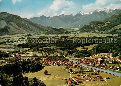 AK / Ansichtskarte Marquartstein Fliegeraufnahme mit Achental zum Geigelstein Marquartstein