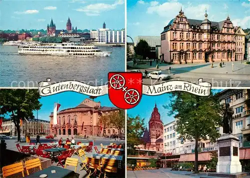 AK / Ansichtskarte Mainz_Rhein Gutenbergstadt Rheinufer mit Dom Museum Theater  Mainz Rhein