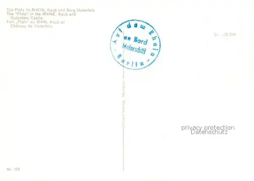 AK / Ansichtskarte Kaub Die Pfalz im Rhein  Kaub