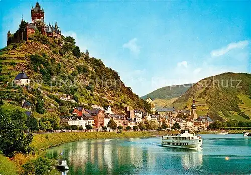 AK / Ansichtskarte Cochem_Mosel Mosel mit Burg Cochem Mosel