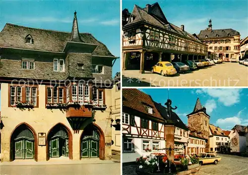 AK / Ansichtskarte Meisenheim_Glan Fachwerk Rathaus Marktplatz Untertor Meisenheim_Glan