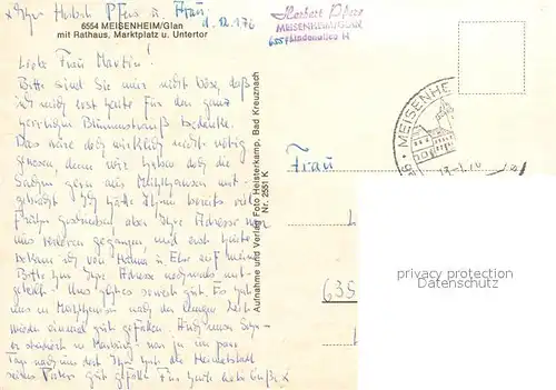 AK / Ansichtskarte Meisenheim_Glan Fachwerk Rathaus Marktplatz Untertor Meisenheim_Glan