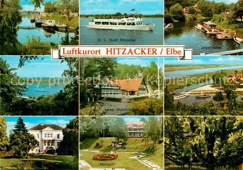 AK / Ansichtskarte Hitzacker_Elbe Elbpartien Hausboote Minigolf Hitzacker Elbe