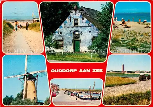 AK / Ansichtskarte Ouddorp_aan_Zee Strand hafen Windmuehle Leuchtturm Ouddorp_aan_Zee