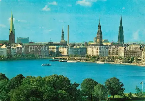 AK / Ansichtskarte Hamburg Binnenalster und City Hamburg