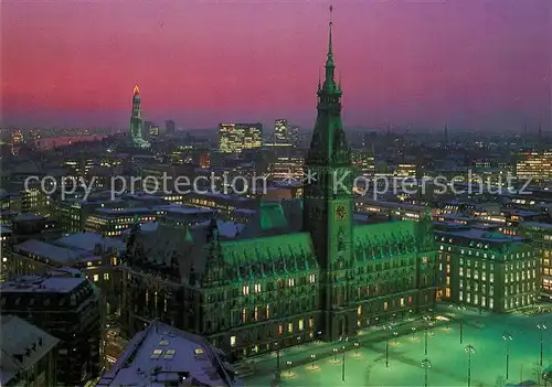 AK / Ansichtskarte Hamburg Rathaus bei Nacht  Hamburg