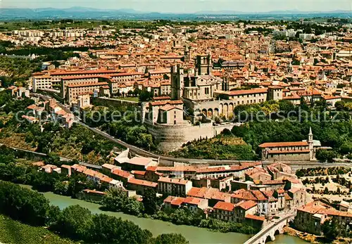 AK / Ansichtskarte Beziers Fliegeraufnahme Cathedrale Sankt Nazaire Beziers