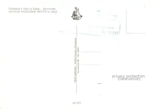 AK / Ansichtskarte Seiser_Alm Rifugio Molignon Huette Seiser_Alm