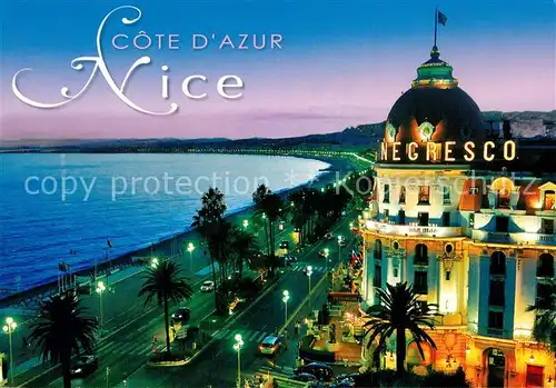 AK / Ansichtskarte Nice_Alpes_Maritimes Cote D Azur Negresco Abendstimmung Nice_Alpes_Maritimes