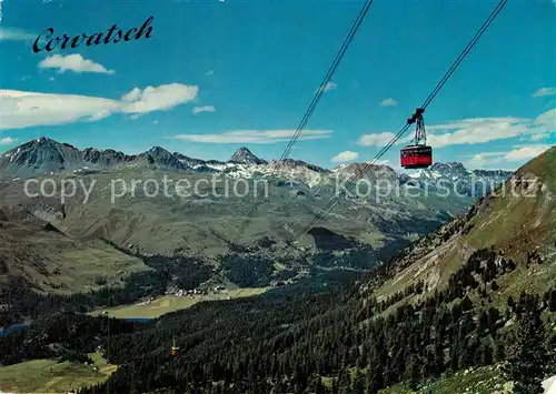 AK / Ansichtskarte Corvatsch_Silvaplana_GR Corvatsch Bahn Corviglia Piz Nair Gebiet Corvatsch_Silvaplana_GR