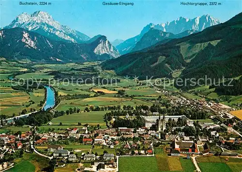 AK / Ansichtskarte Admont_Steiermark Tor zum Gesaeuse Stift Alpenpanorama Fliegeraufnahme Admont_Steiermark