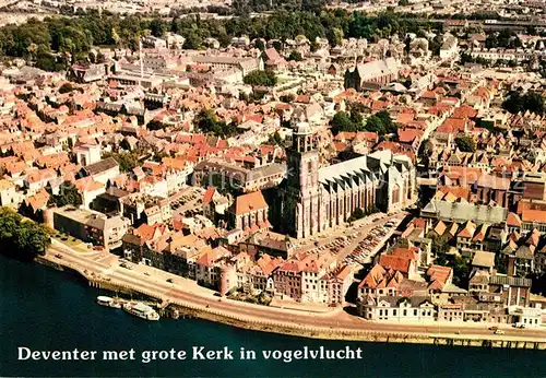 AK / Ansichtskarte Deventer met grote Kerk in vogelvlucht Deventer