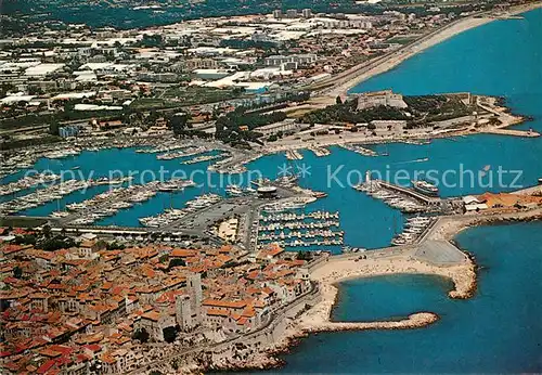 AK / Ansichtskarte Antibes_Alpes_Maritimes Vue aerienne sur la vieille ville Fort Carre Fort Vauban Plage de la Gravette Antibes_Alpes_Maritimes