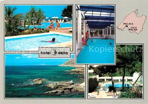 AK / Ansichtskarte Cala_Blava Hotel Delta Swimming Pool Kuestenpanorama Cala_Blava