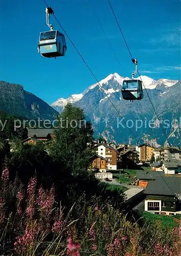 AK / Ansichtskarte Graechen_VS Gondelbahn Hannigalp Weisshorn Bishorn Walliser Alpen Graechen_VS