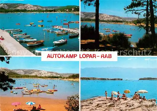 AK / Ansichtskarte Rab_Croatia Autokamp Lopar Hafen Bucht Strand Rab_Croatia