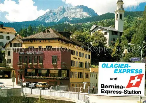 AK / Ansichtskarte Tiefencastel Posthotel Julier Kirche Alpen Tiefencastel