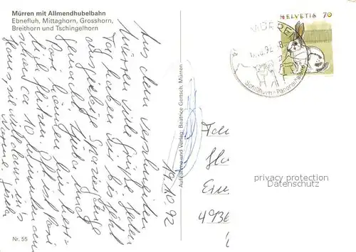 AK / Ansichtskarte Muerren_BE Allmendhubelbahn Zahnradbahn Berner Alpen Muerren_BE