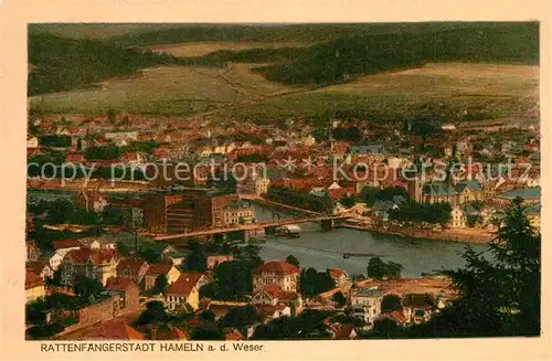 AK / Ansichtskarte Hameln_Weser Rattenfaengerstadt Panorama Hameln Weser