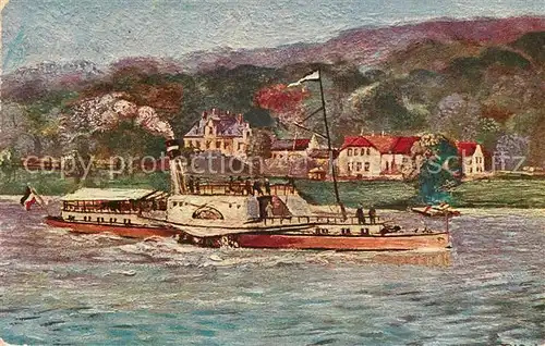 AK / Ansichtskarte Hameln_Weser Weserpartie Kuenstlerkarte Hameln Weser