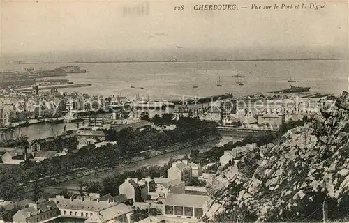 AK / Ansichtskarte Cherbourg_Octeville_Basse_Normandie Vue sur le Port et la Digue Cherbourg_Octeville