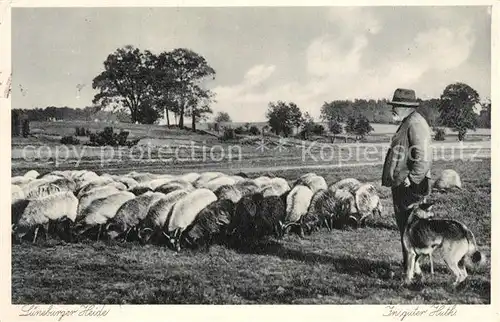 AK / Ansichtskarte Lueneburger_Heide In guter Huth Schaefer mit Herde Lueneburger Heide